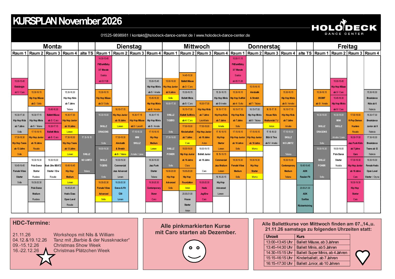 Kursplan ab November 2026